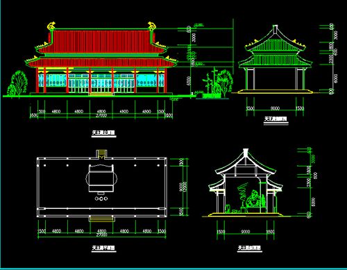 寺廟天王殿施工圖免費(fèi)下載 園林古建
